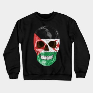 Western Sahara Flag Skull - Gift for Western Saharan With Roots From Western Sahara Crewneck Sweatshirt